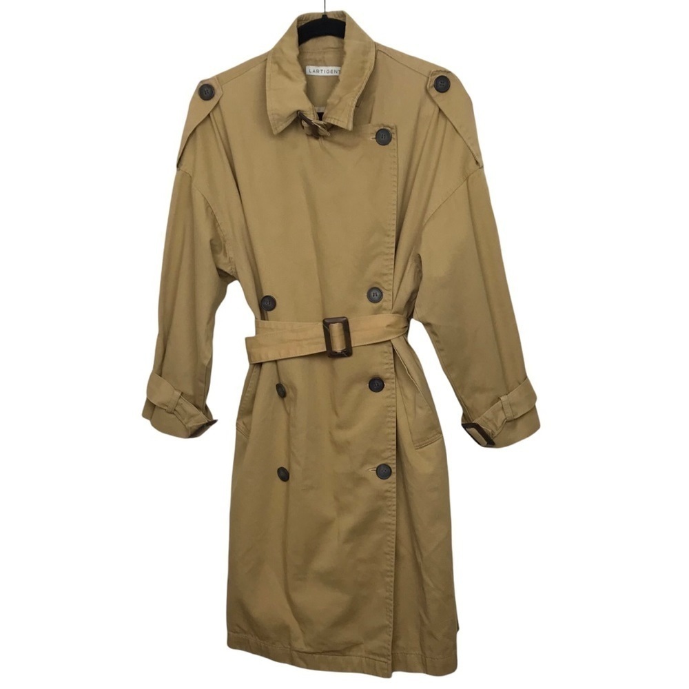 Lartigent Lp Beige Tan Over Trench Coat ONE SIZE